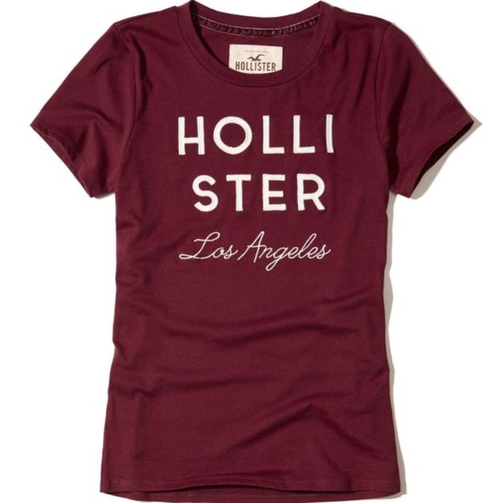 BRAND NEW BURGUNDY HOLLISTER TEE MAKE AN OFFER